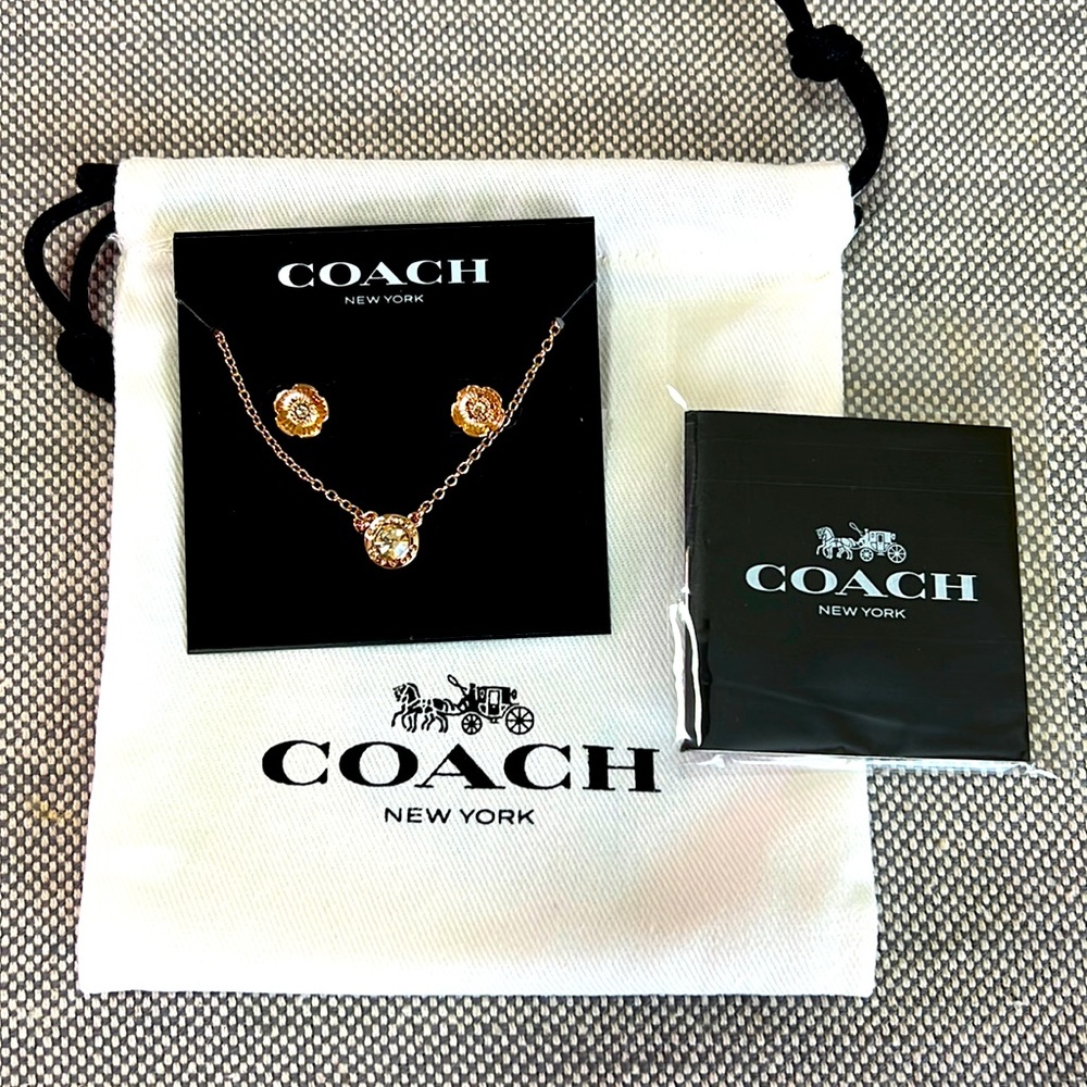 Coach Signature Stone Tea Rose 3 Piece set
